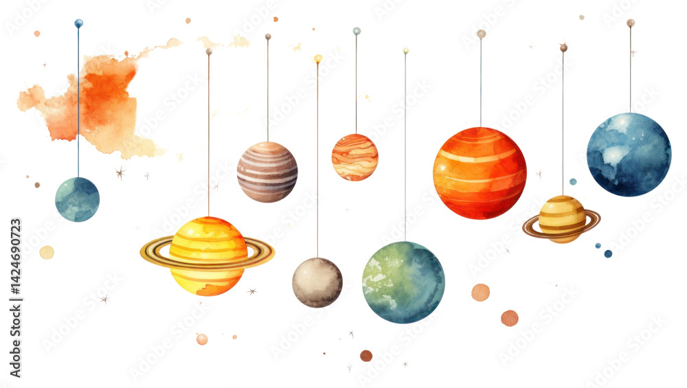 PNG Solar system space universe hanging.