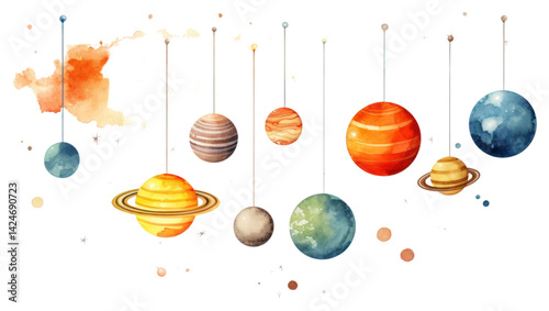 Obraz na płótnie PNG Solar system space universe hanging. w salonie