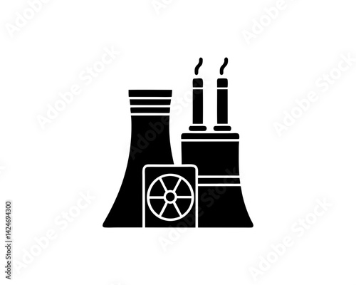 creative details thermal power station icon vector illustration	