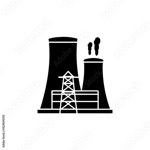 creative details thermal power station icon vector illustration	