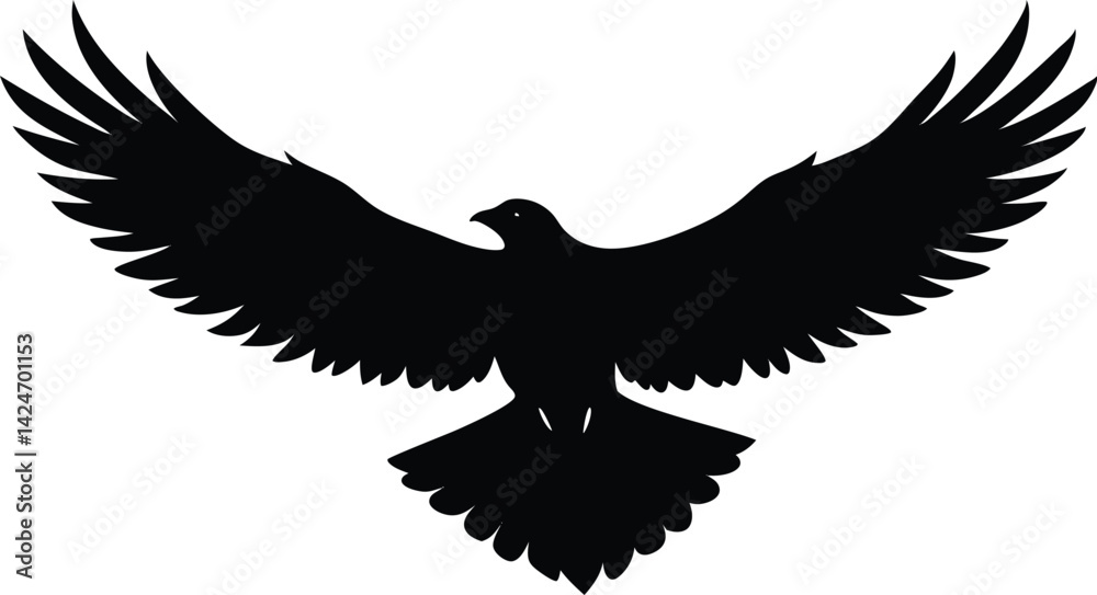 Naklejka premium Flying Eagle Close Up Silhouette