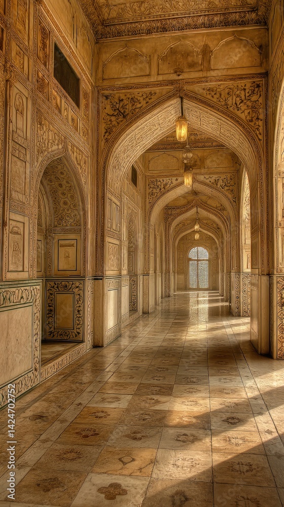 Fototapeta premium Ancient Mughal hallway