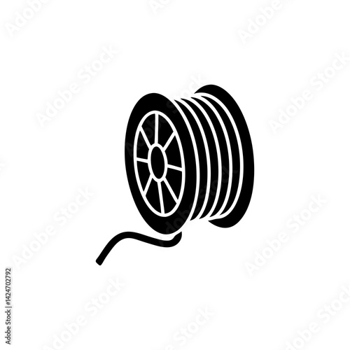 creative details cable spool icon vector illustration	