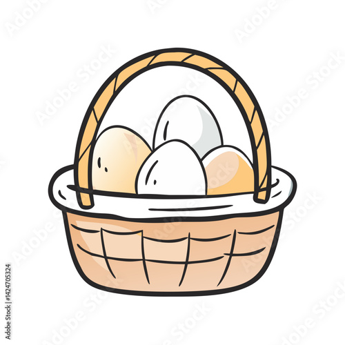 basket with eggs icon, basket with eggs vector illustration-simple illustration of basket with eggs, perfect for basket with eggs logos and icons