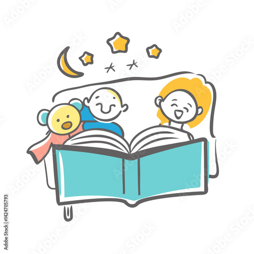 bedtime story icon, bedtime story vector illustration-simple illustration of bedtime story, perfect for bedtime story logos and icons
