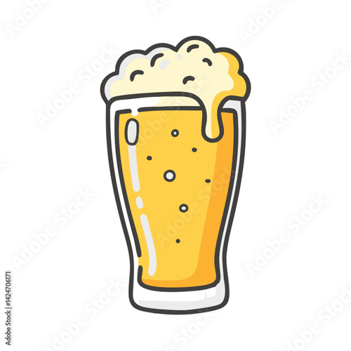 beer pint icon, beer pint vector illustration-simple illustration of beer pint, perfect for beer pint logos and icons