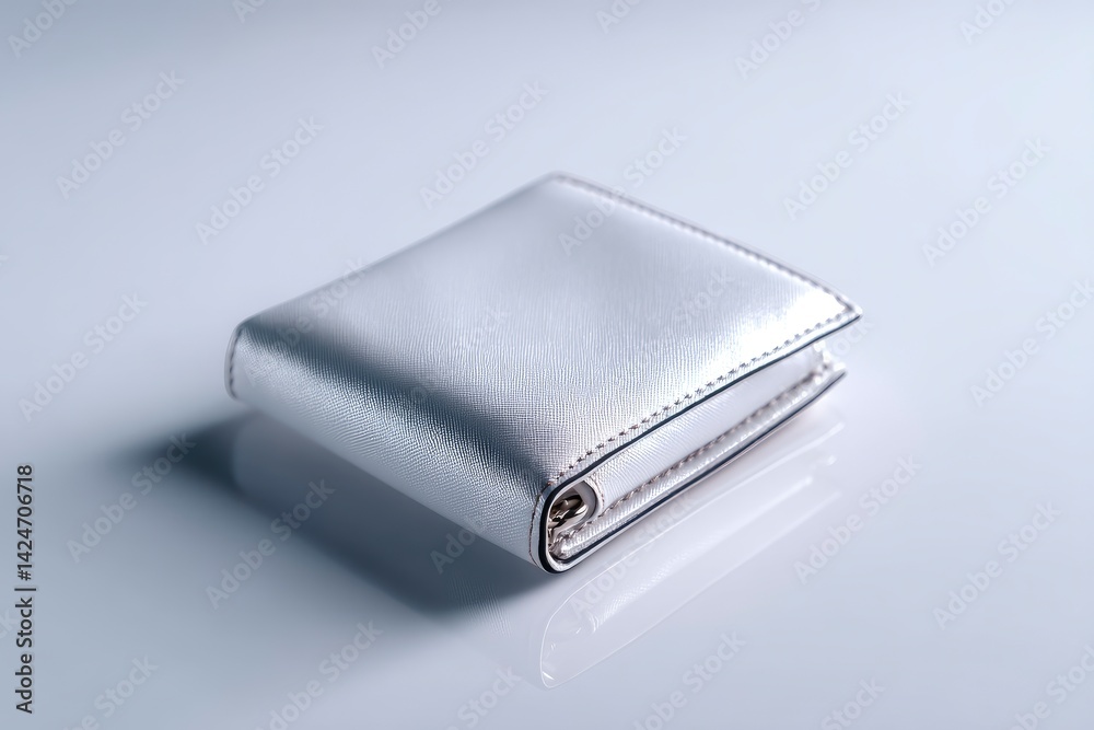 Silver Leather Wallet: Minimalist Design, Elegant Style Silver Leather Wallet: Minimalist Design, Elegant Style