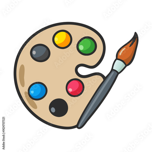 black artists paint palette icon, black artists paint palette vector illustration-simple illustration of black artists paint palette, perfect for black artists paint palette logos and icons