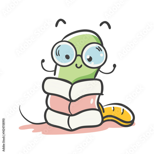 bookworm icon, bookworm vector illustration-simple illustration of bookworm, perfect for bookworm logos and icons