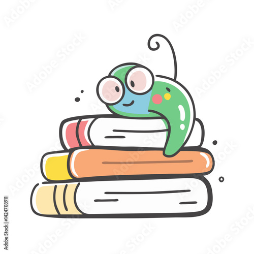 bookworm icon, bookworm vector illustration-simple illustration of bookworm, perfect for bookworm logos and icons