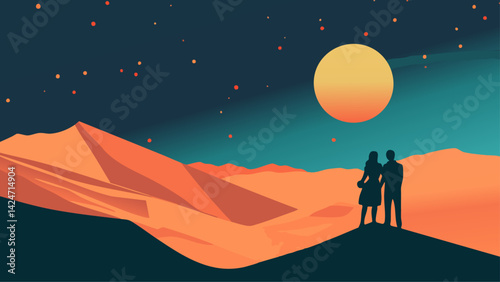 Romantic Couple Watching the Stars 