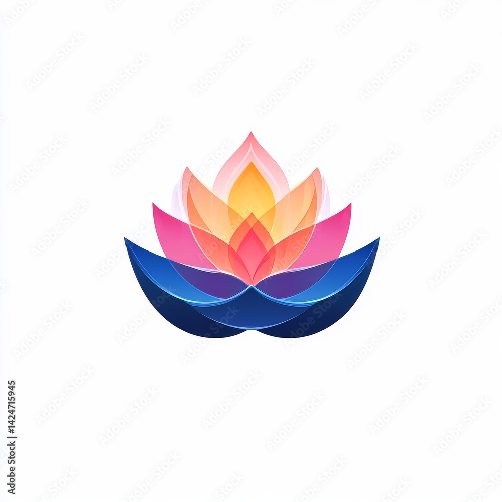 The logo design features a colorful abstract plant with green leaves and an orange flame on a white background The logo design features a colorful abstract plant with green leaves and an orange flame on a white background