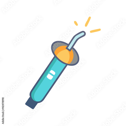 Dental curing light illustration isolated on black background