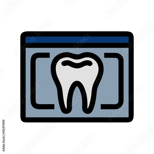 Dental X-Ray Image Showing A Tooth on Black