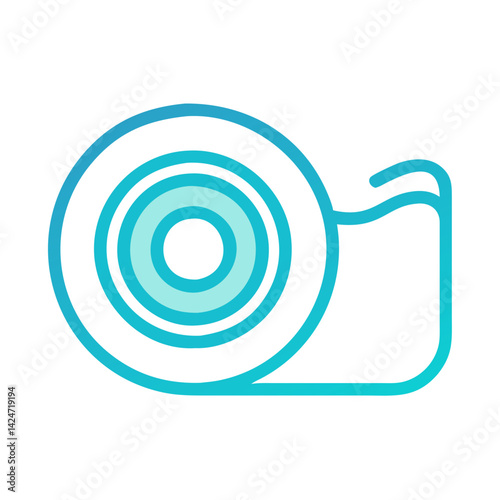Blue Tape Dispenser Illustration Isolated on Black Background