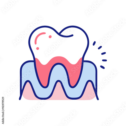 Gum inflammation, dental health care, and teeth illustration