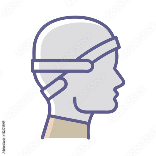 Virtual Reality Headset on a Human Head Icon