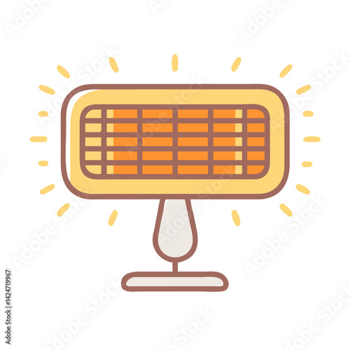 Cartoon style electric heater, indoor comfort concept