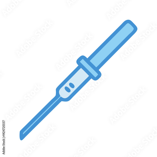 Pregnancy test icon with blue lines on black