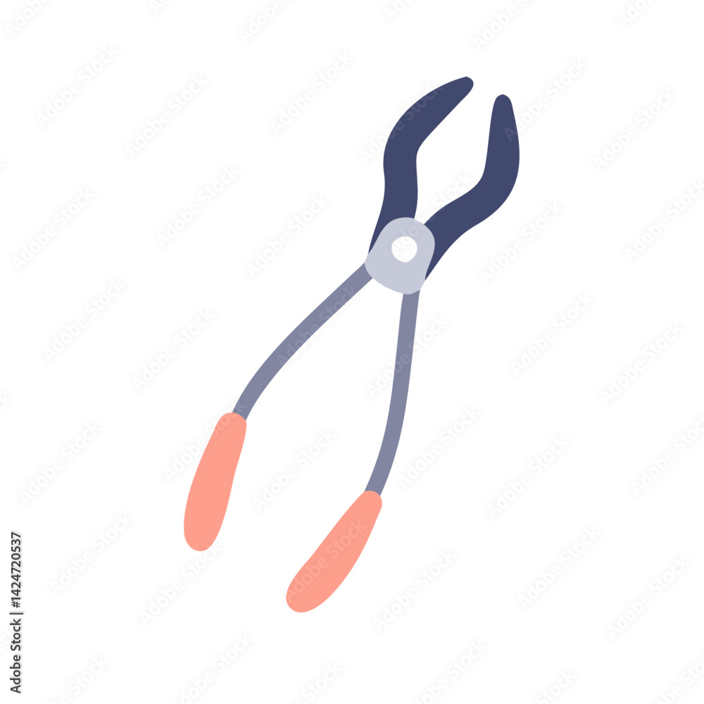 Cartoon Pliers Illustration on Black Background for Projects Cartoon Pliers Illustration on Black Background for Projects