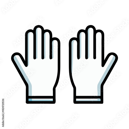 White gloved hands isolated on black background illustration