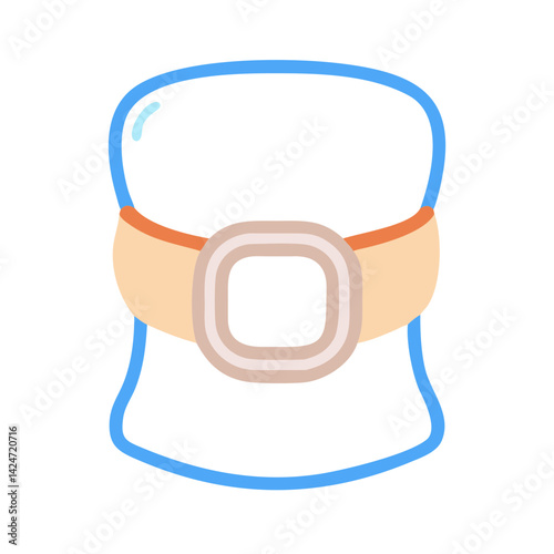 Cervical collar vector illustration for neck support, pain relief