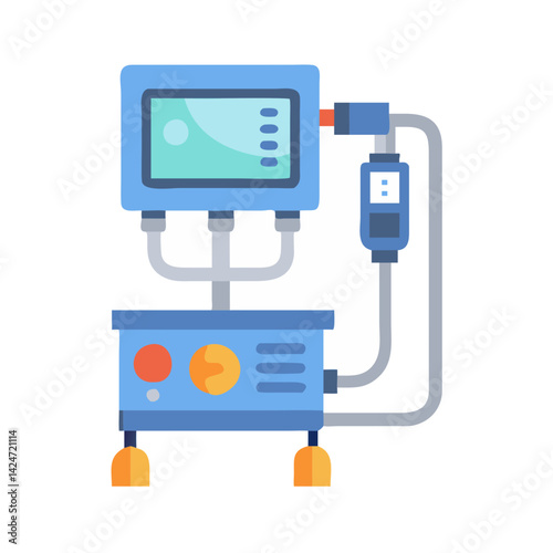 Medical Ventilator Device: Illustration of Assisted Breathing Technology