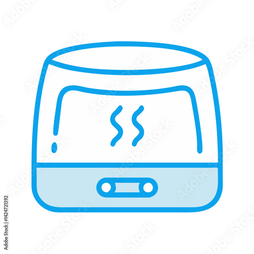 Blue Essential Oil Diffuser Icon on Black Background