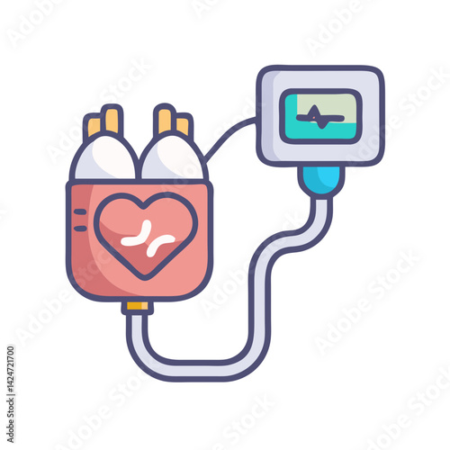Heart Monitoring Machine Icon for Medical Healthcare Purposes