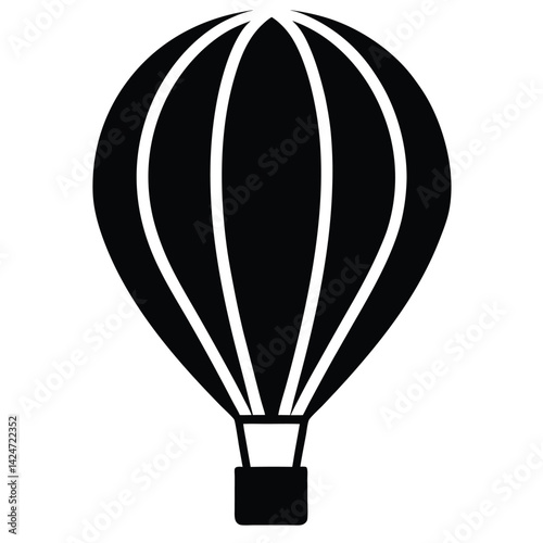 Hot Air Balloon Silhouette Vector Icon