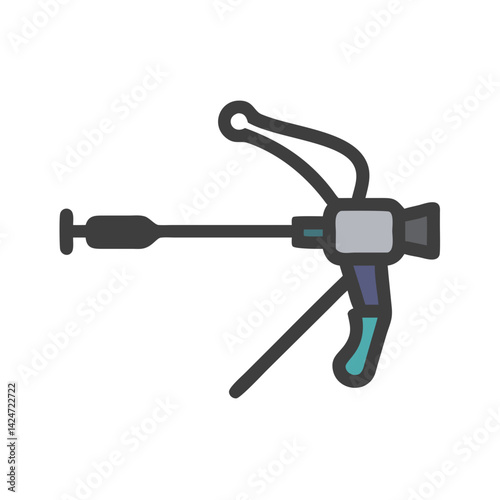 Crossbow Weapon Vector Illustration on Isolated Black Background