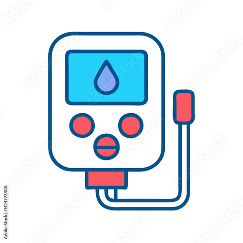 Blood glucose meter icon on a black background