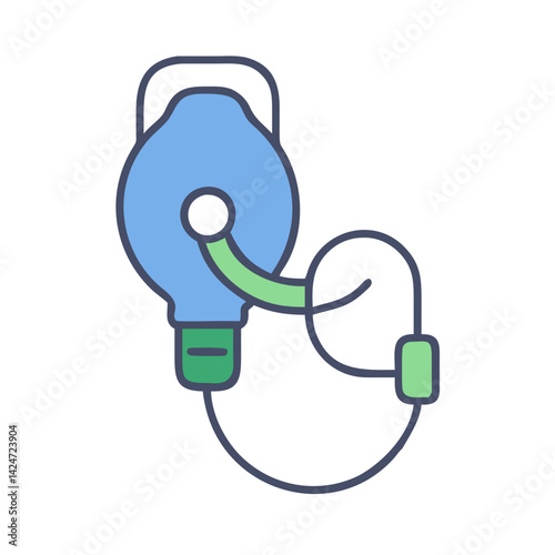 Oxygen mask graphic illustration for healthcare providers use