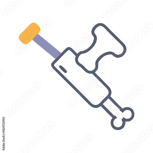 Cartoon Illustration of Bone Growth Stimulator on Black Background