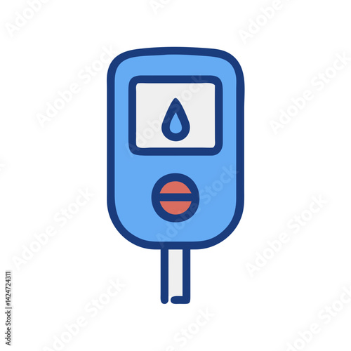 Blood Sugar Monitor Icon for Diabetes Health Awareness