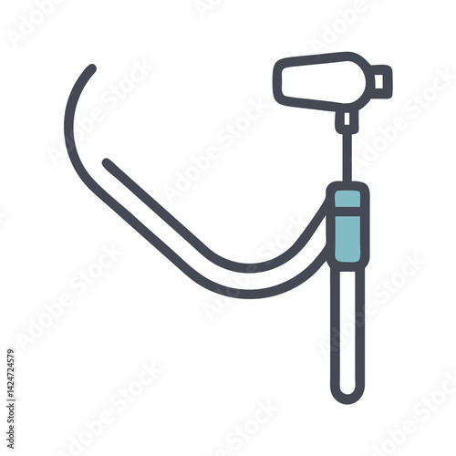 Illustration of Stanchion with Rope Barrier in Simple Style