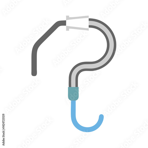 Water hose in question mark shape on black background