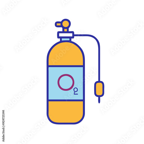 Oxygen Tank Illustration: Diving, Medical, or Industrial Usage