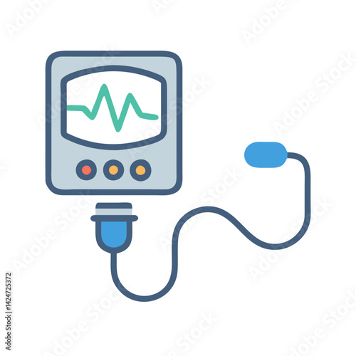 Medical heart monitor equipment displaying heartbeat on a screen