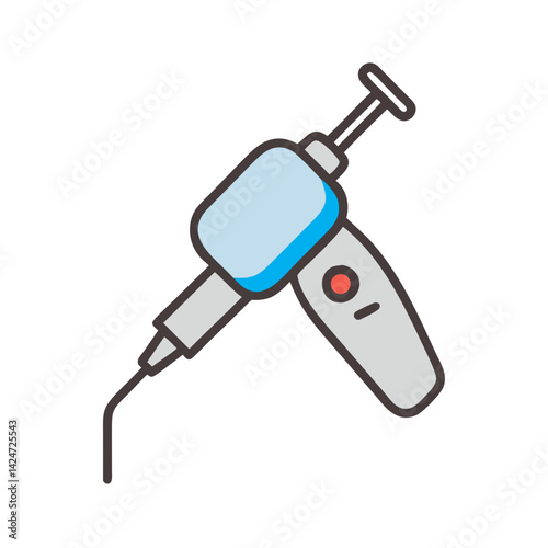Dental Injection Icon: Modern Syringe Illustration for Healthcare