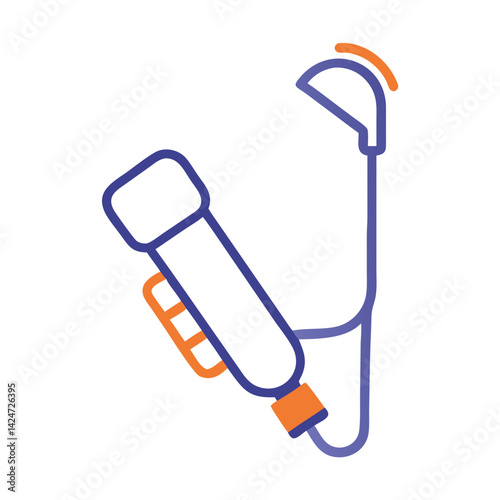 Stylized Bidet Sprayer Icon on a Black Background