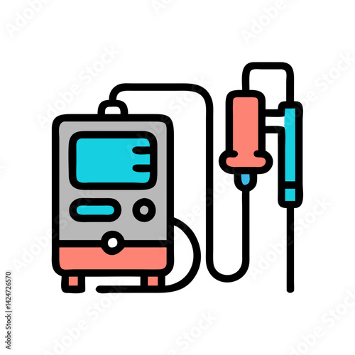 Simple Vector Image of 3D Printer on Black