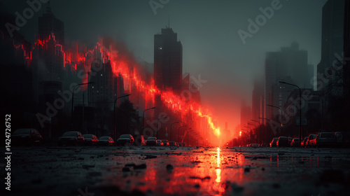Recession Skyline: Visual Metaphors of Financial Collapse, trading, trade crypto
