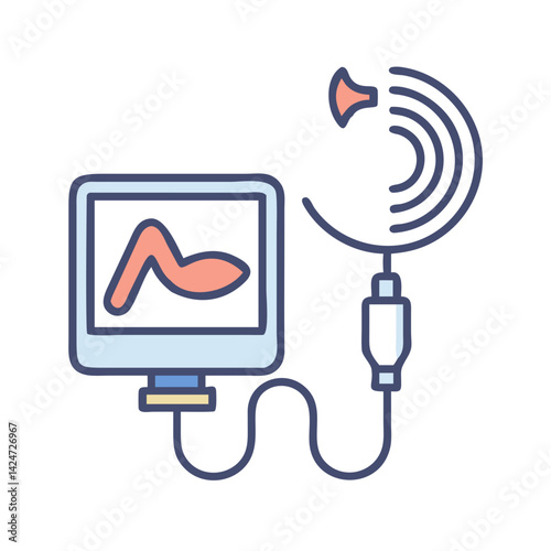 Fetal Doppler illustration for pregnancy medical diagnostics