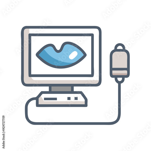 Ultrasound Diagnostic Medical Device with Blue lips Image