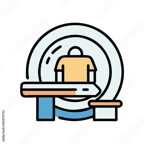 MRI scan machine diagnostic health treatment equipment concept