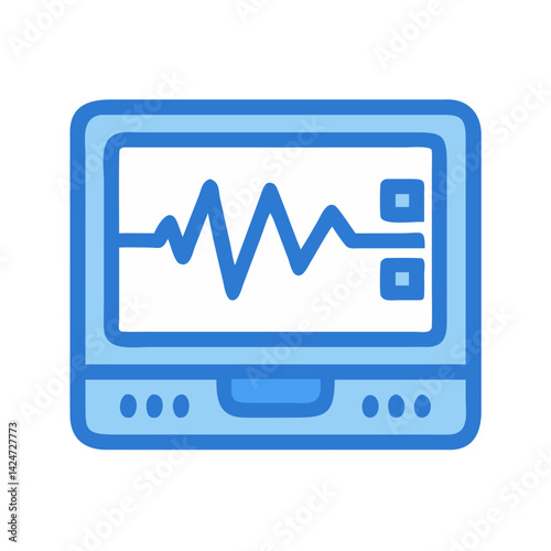 Blue ECG Monitor Graphic for Medical Visuals