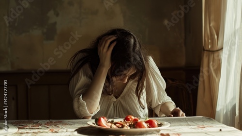 Conceptual visual showing shame and secrecy surrounding disordered eating