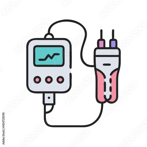 Colorful illustration of medical intravenous infusion on black