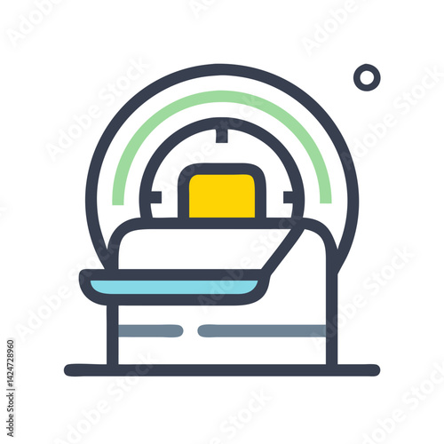 Modern MRI Scanner Illustration for Medical and Health